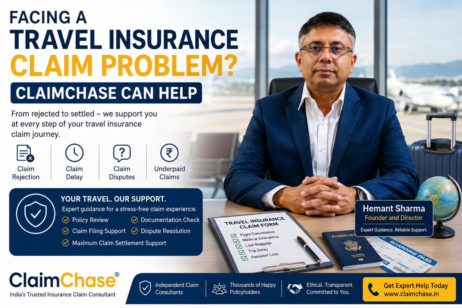 Facing a Travel Insurance Claim Problem? ClaimChase Can Help