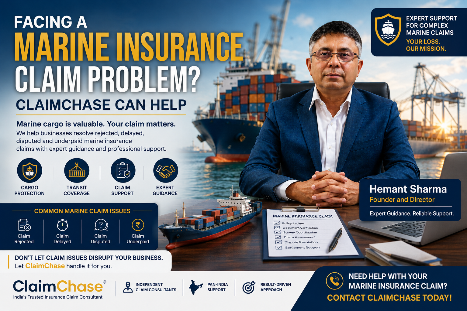 Facing a Marine Insurance Claim Problem? ClaimChase Can Help